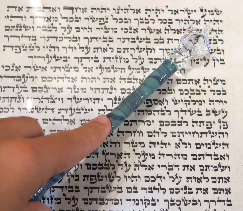 Handmade Glass Torah Pointer - Yad