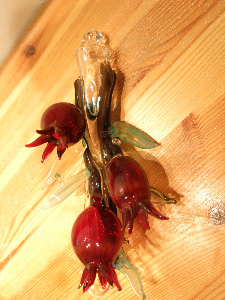 Pomegranate Glass Mezuza Case