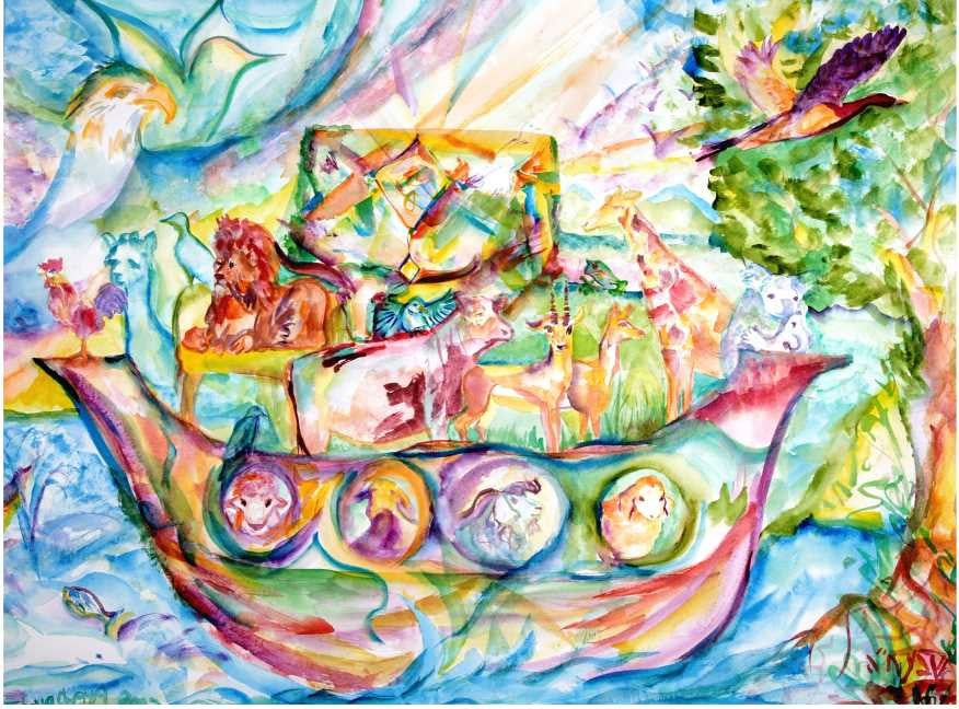 Noah`s Ark - Painting by Sheva Chaya // Safed Art – shevachaya